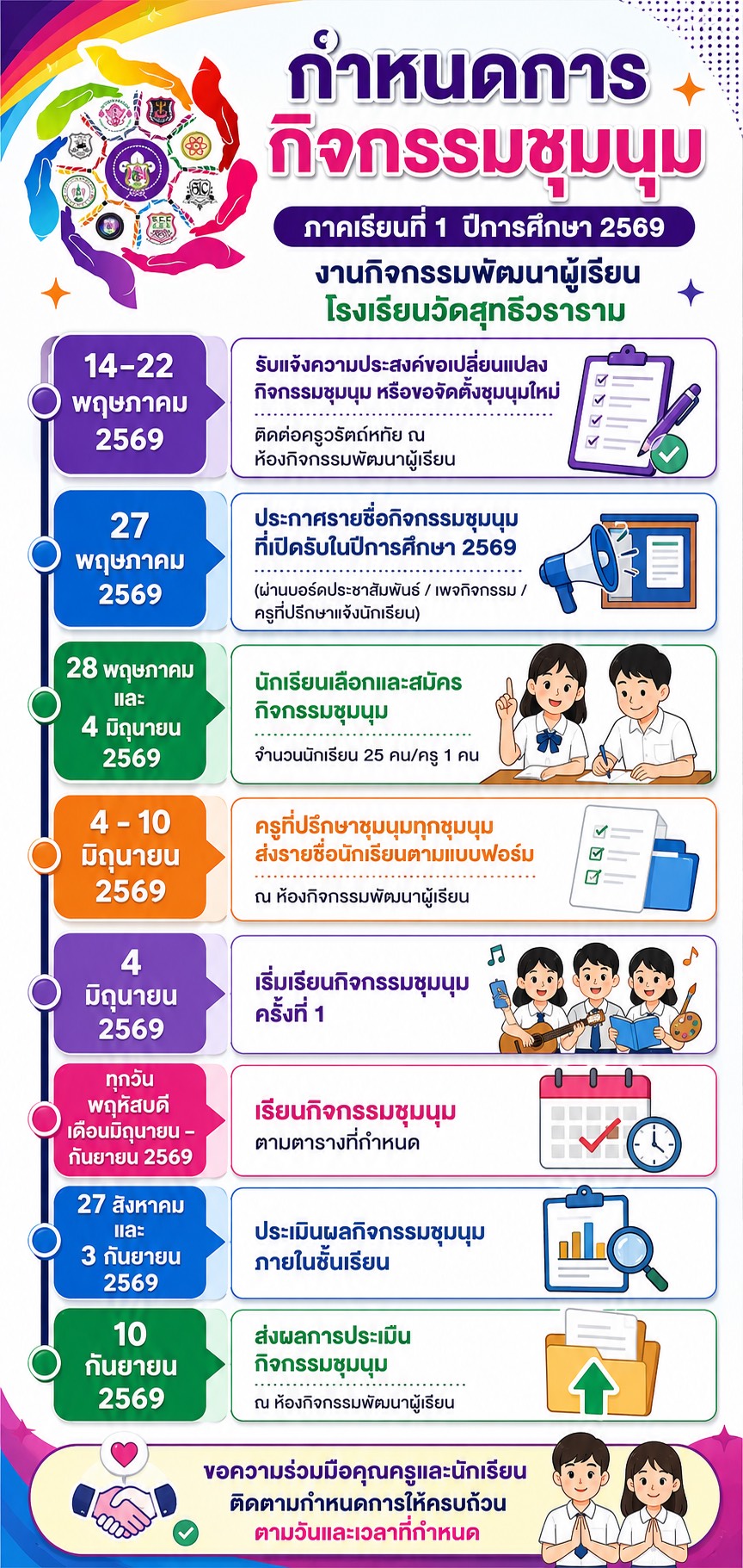กิจกรรมชุมนุม ภาคเรียนที่ 1 ปีการศึกษา 2569