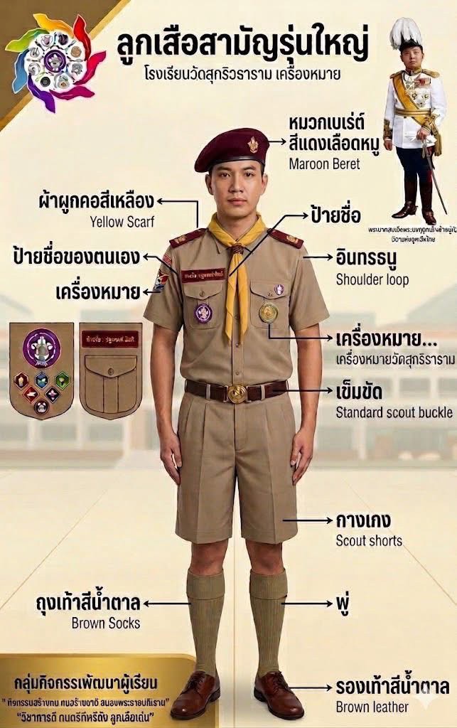 ⚜️ “ลูกเสือสามัญรุ่นใหญ่” ไม่ใช่แค่เครื่องแบบที่สวมใส่ แต่คือระเบียบ วินัย ความรับผิดชอบ และความภาคภูมิใจในความเป็นสุภาพบุรุษวัดสุทธิวราราม 🫡✨